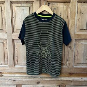 Boy's Spyder Small / 8 Athletic T-Shirt Black Neon Yellow‎ Textured